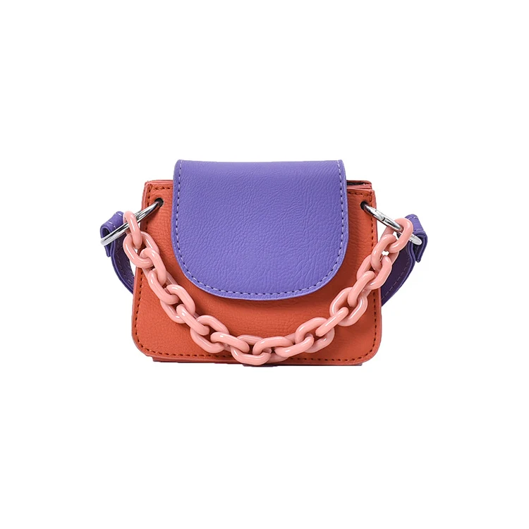 

Manufacturer Acrylic Handle Flap Handbags Girls Crossbody Bags China for Women PU Chains, Red, pink, black or customized colors