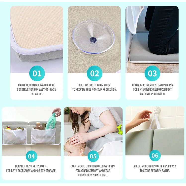 Custom Ultrasoft Memory Foam Baby Bath Kneeler With Elbow Rest Pad Set For Bathtime Buy Bath