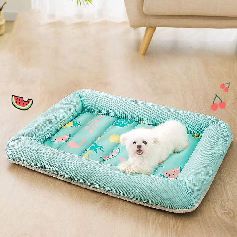 

2021 new Summer Cooling Pet Dog Mat Ice Pad Dog Sleeping Mats For Dogs Cats Pet Kennel Top Quality Cool Cold Silk Bed