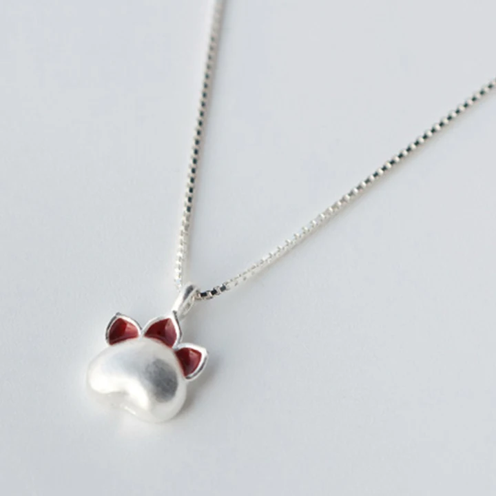 

2021 New Arrival Cat Paw Pendant Necklace S925 Silver Necklace for Women, Picture shows