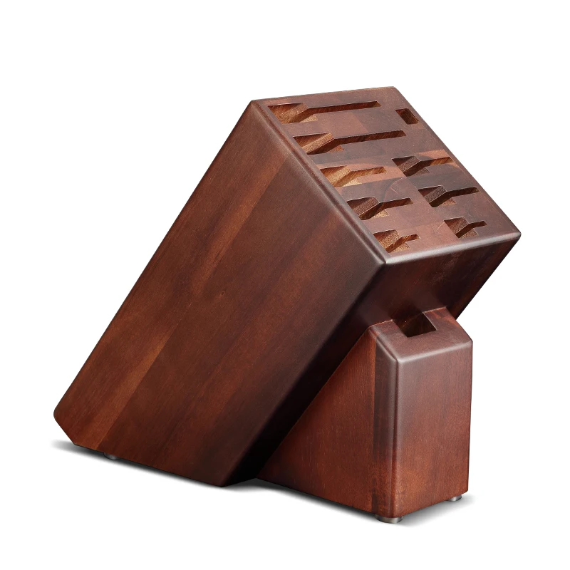 

Kitchen Knife Block Holder Nature Acacia Wood with 8 Hole Blocks Natural Wooden Knives Accessories Display racks Stand