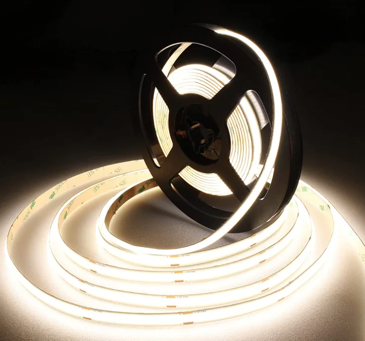 

For Indoor Decoration High Density LED Tape Ribbon Light DC 12V 24V 320 Leds 8mm 10W IP20 COB Flexible LED Strip Light