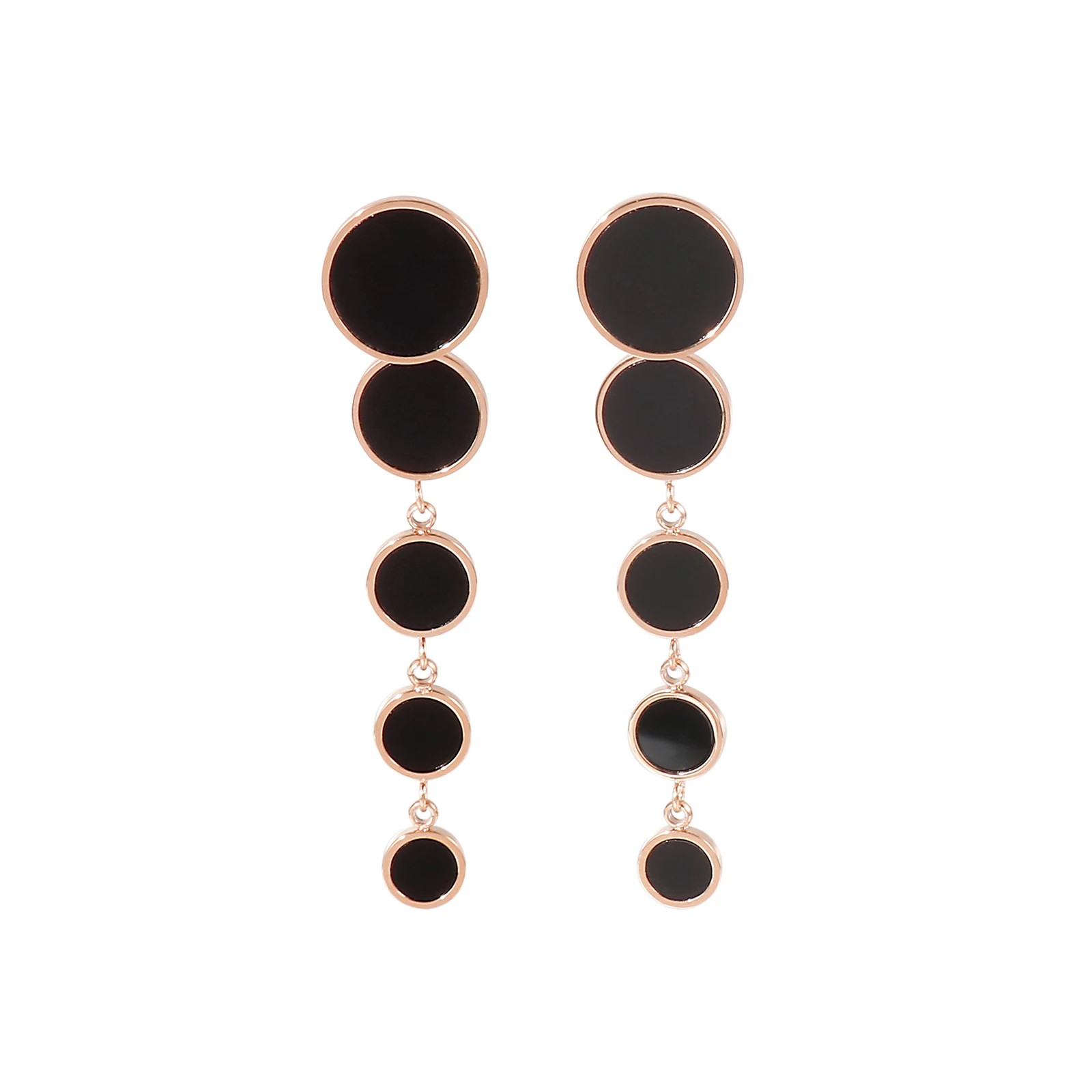 

High Quality Long black circle long tassel ear hanging Charm Geometric Dangle Earrings, Silver/gold/rose gold