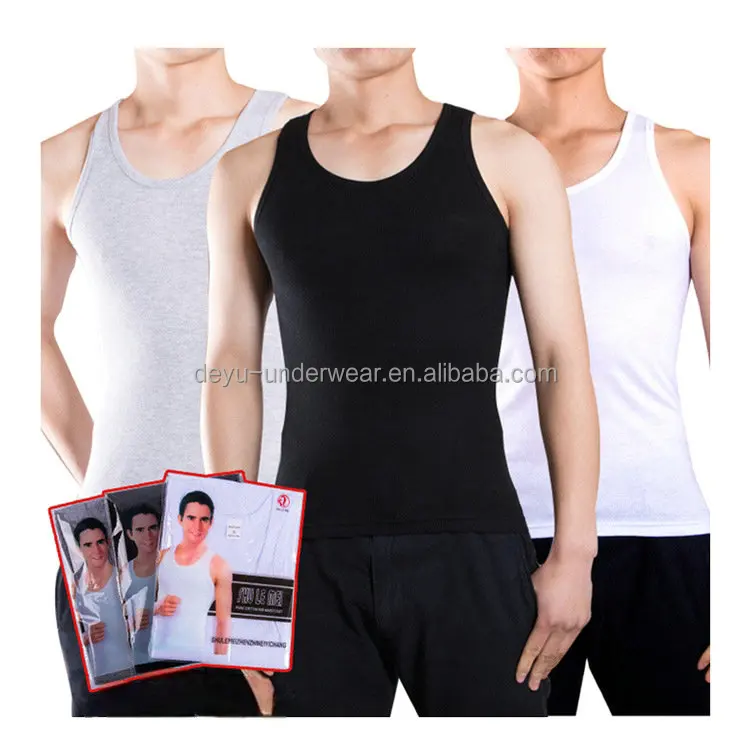

0.44 Dollar Mode LFYF001 Size L-3XL Polyester African Market Material Elastic Polyester men's tank tops, Mix