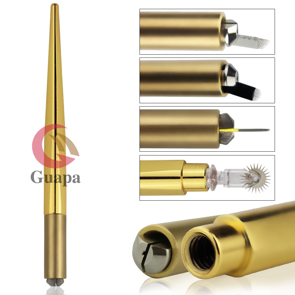 

Newest 45g Microblading Universal Holder Gold Shading Tebori Permanent Makeup Needle Handmade Handle Tool 3D Cosmetic Tattoo, Golden