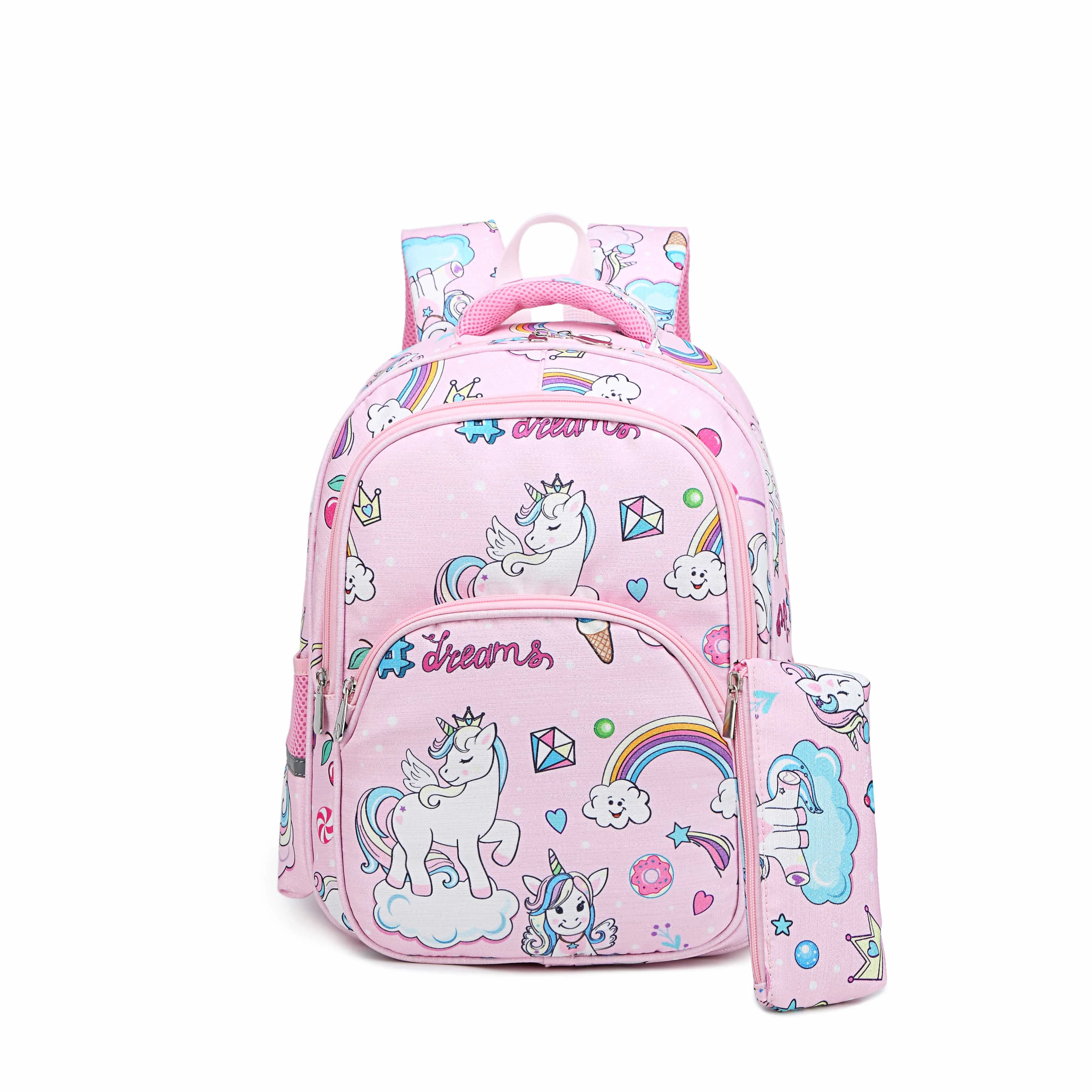 

Wholesale new 2in1 pencil case School Student Children Boy Girls Book Bags Lovely School Bags, Gradient colours