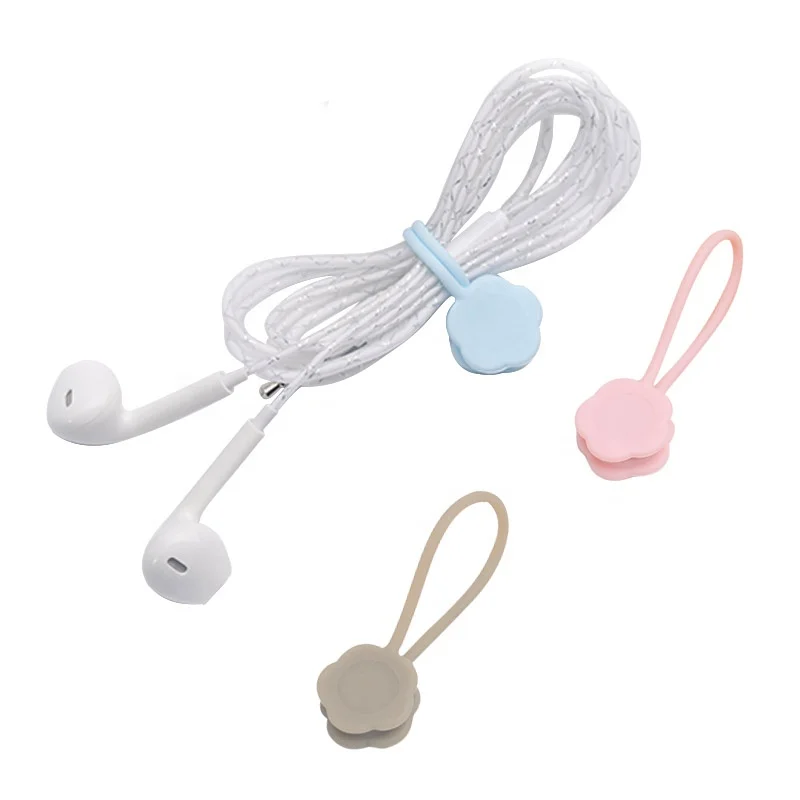 

12 Pack Reusable Silicone Magnetic Cable Twist Ties Earphone Cord Holder Magnet Headphones Wrap Winder Organizer