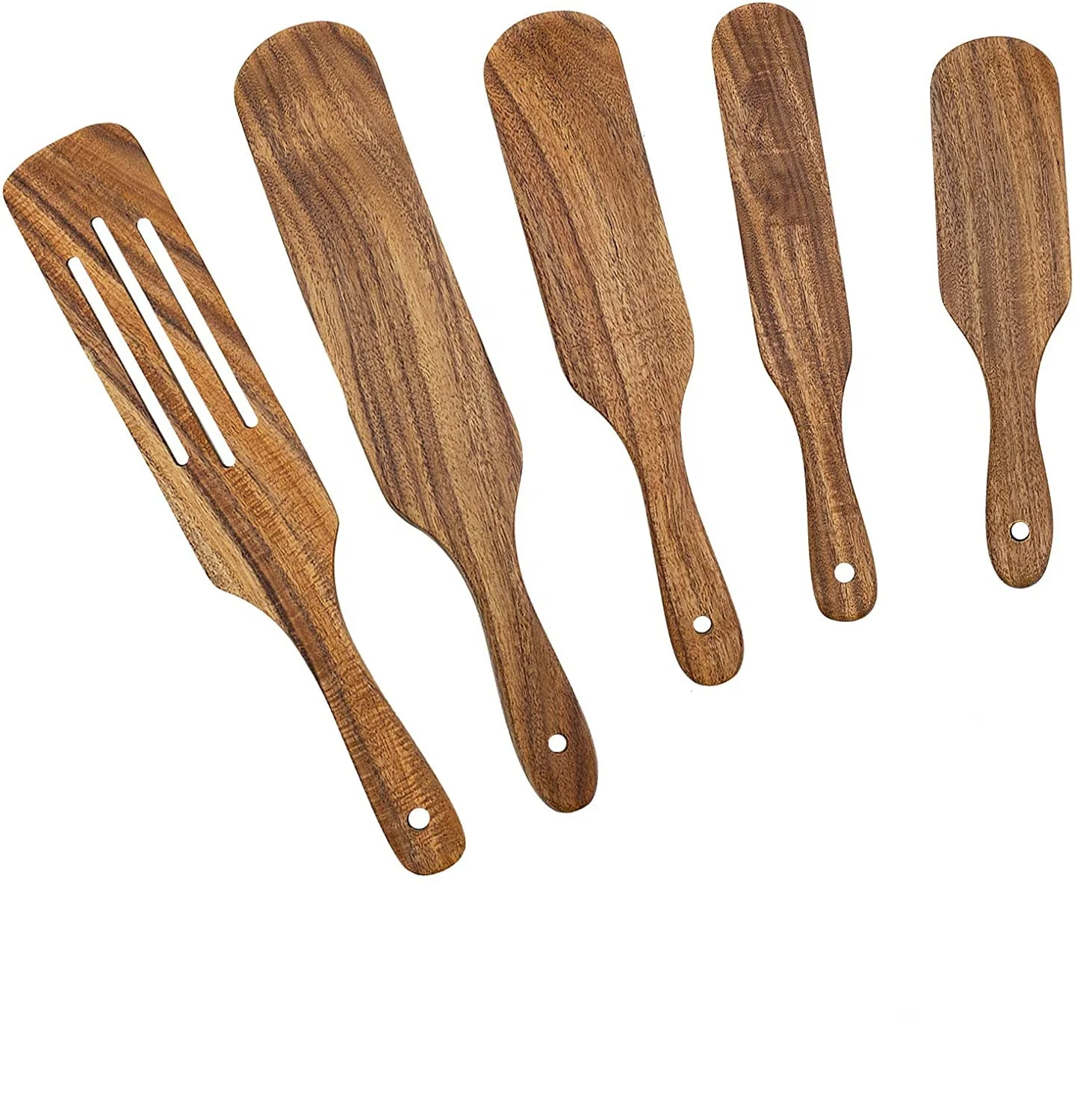 

Acacia Wooden Spoons for Cooking Nonstick Slotted Spatula Spurtles Cooking Tools Set Healthy Hard and Durable Kitchen Cookware