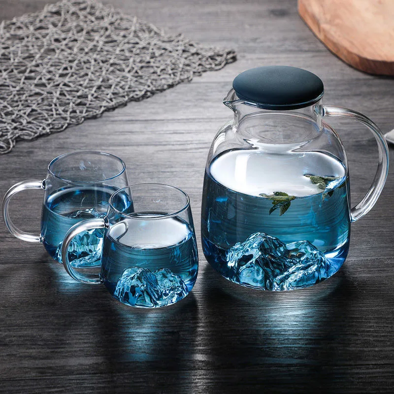 

shoutao customized 1.8L drinking glass teapot hot sale clear glass pot and cup set