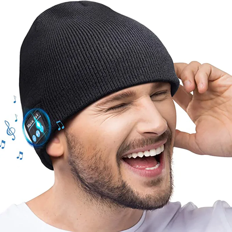 

Free shipping instock winter warm wireless Blutooth beanie hats with built in headphones BT headset music hat