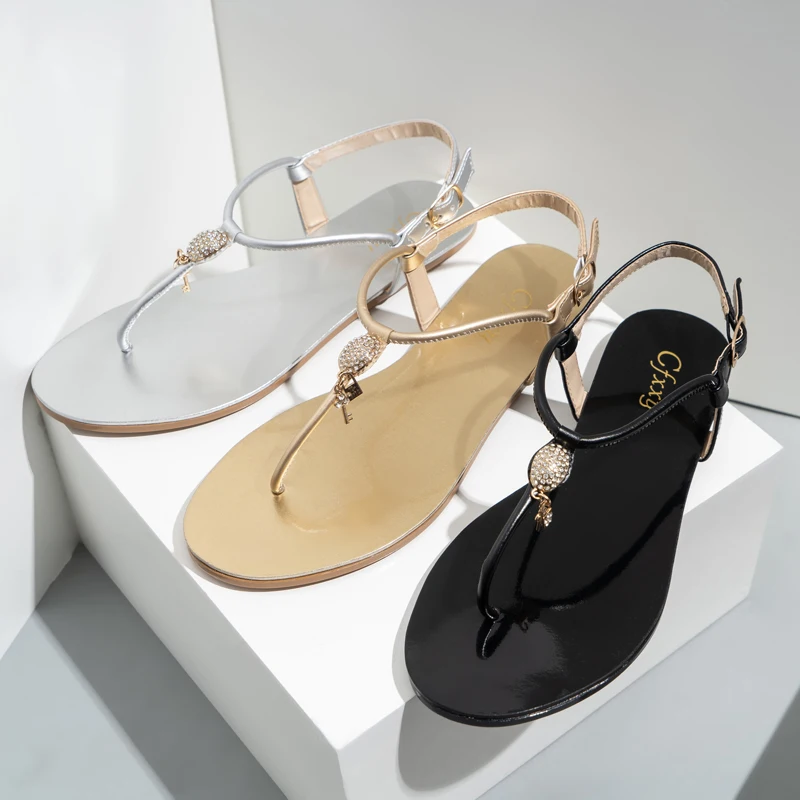 

New fashion summer ladies flat heel sandals solid color comfortable leisure strap women sandals, Black,white,apricot