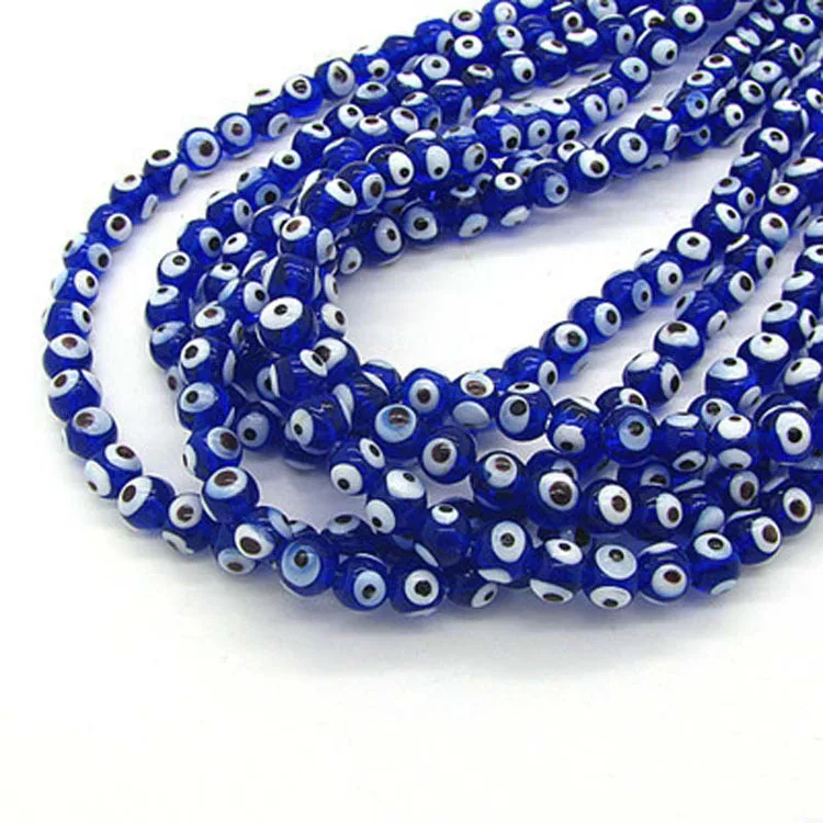 

Wholesale Turkish Triple Evil Eye Beads Lampwork Glass Beads for DIY jewelry making, Blue & multicolor
