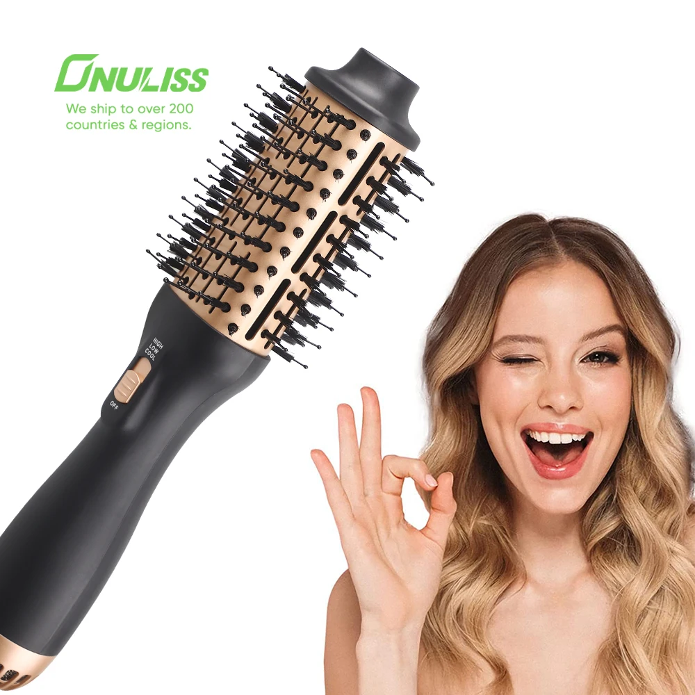 

1000W Hair Dryer Hot Air Brush Styler and Volumizer Hair Straightener Curler Comb One Step Electric Ion Blow Dryer Brush