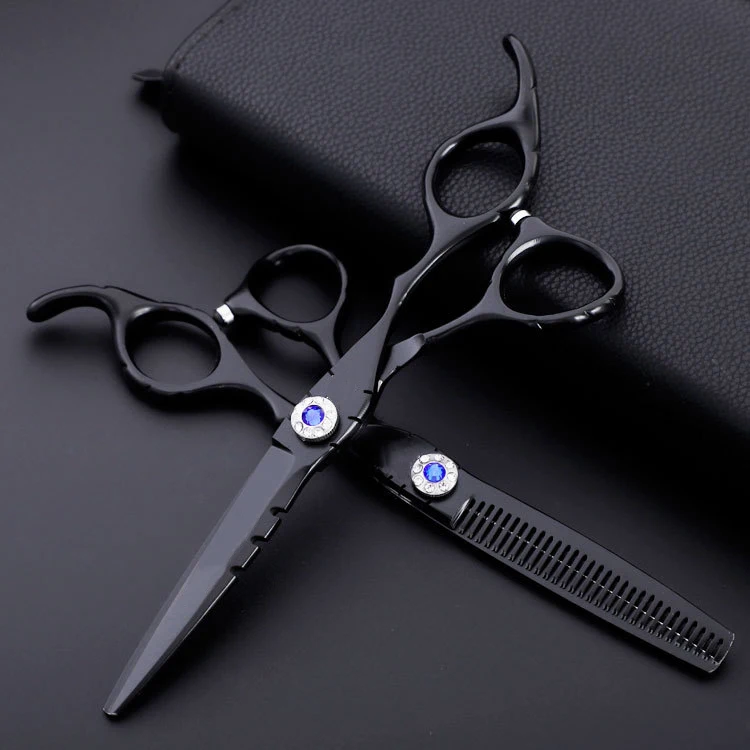 

6 Inches Black Cutting Thinning Scissors Salon Hair Tool Stainless Steel Tijeras De Peluquero Profesional