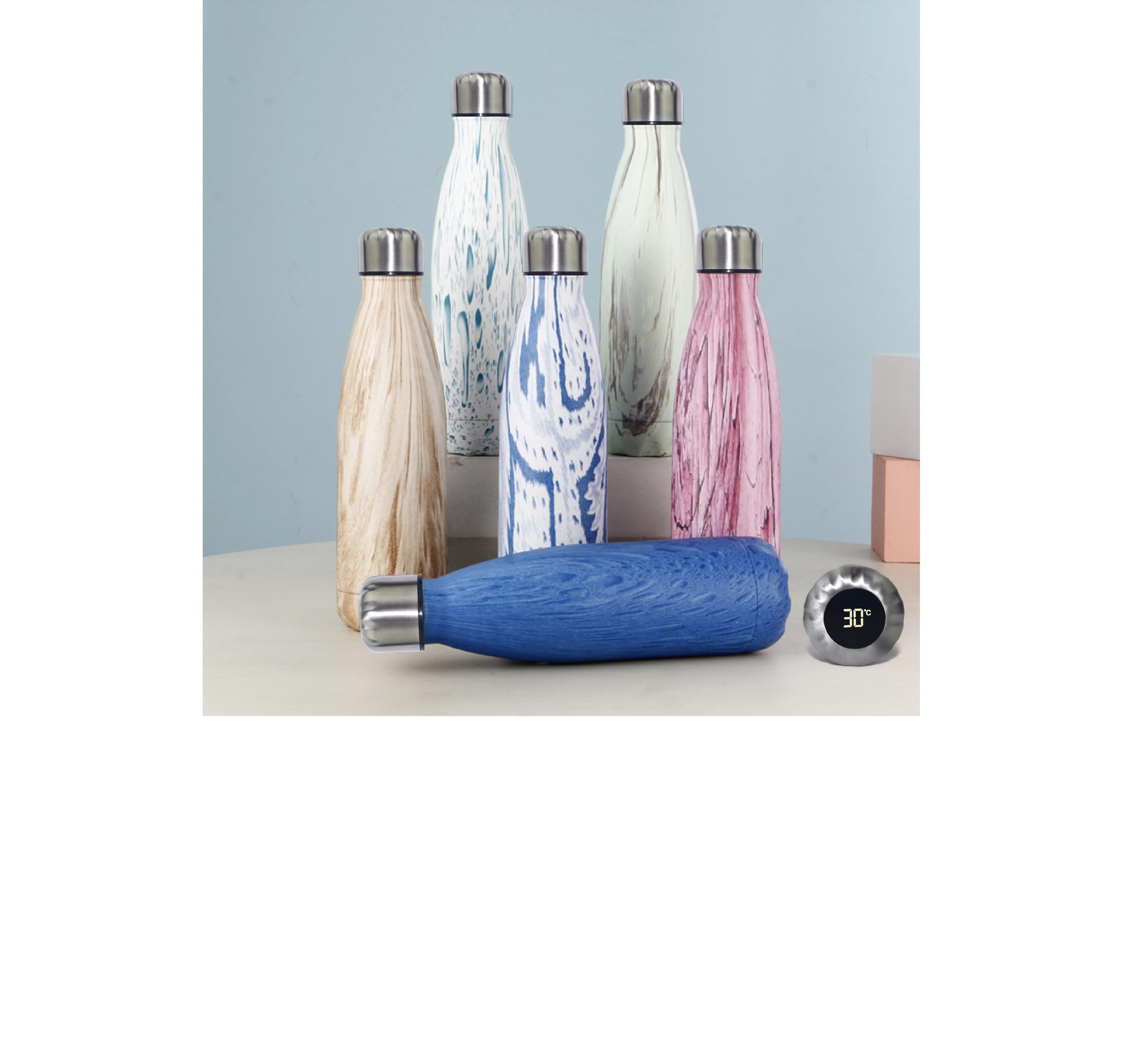 

Hot selling Stainless Steel Double Wall Vacuum Cup With Touch Screen Lid Temperature Display Intelligent Thermos Water Bottle