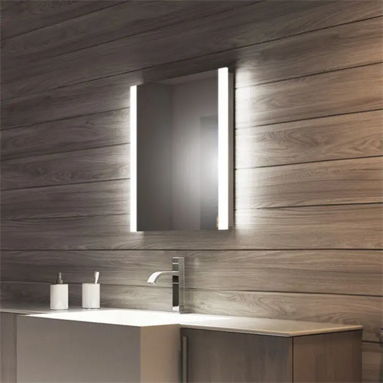
Customized size backlit bathroom mirrors anti fog frameless led illuminated rectangular mirror 