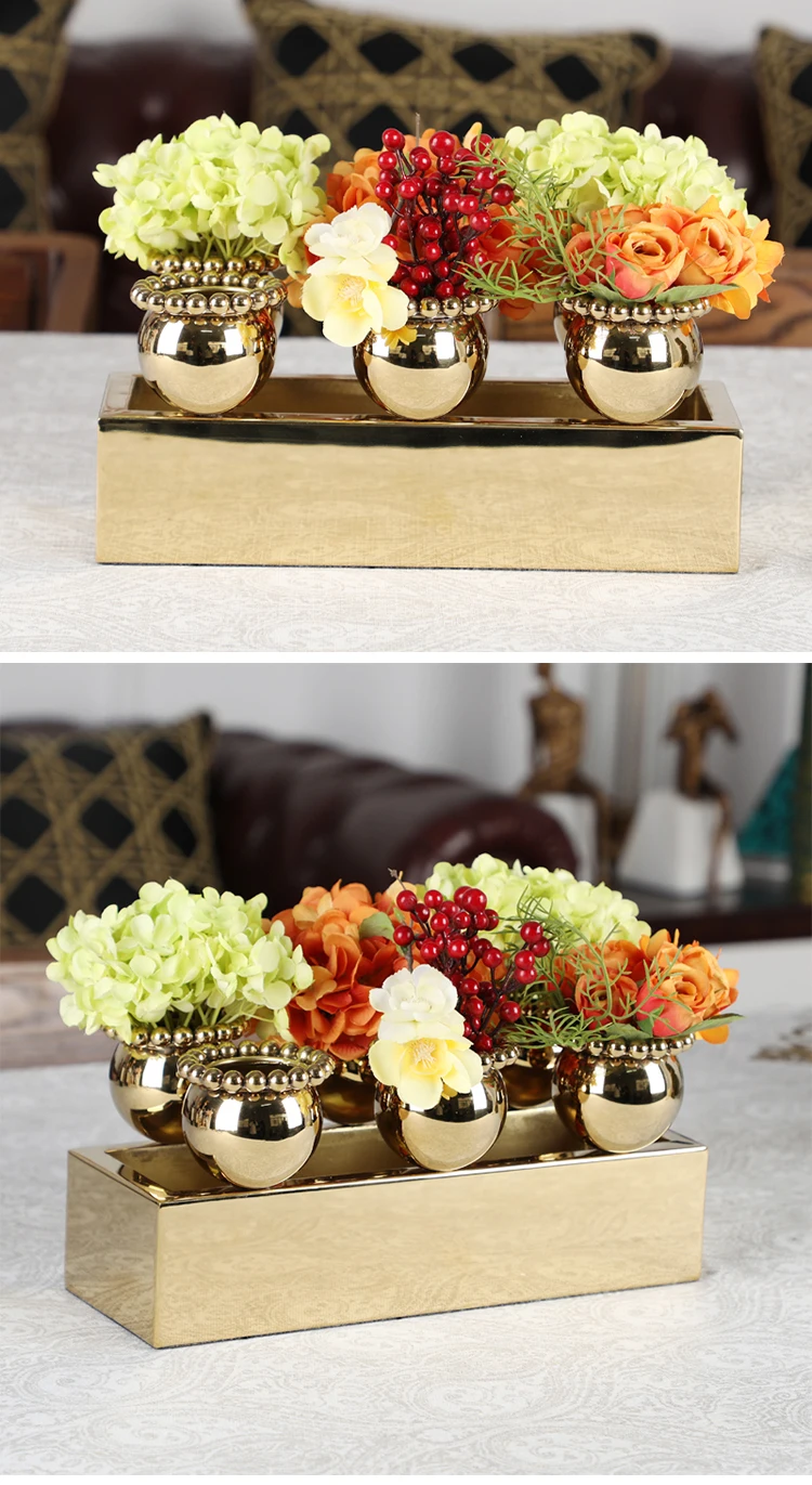 Gold Wedding Centerpiece Large Floor Vases Wedding Decoration Flower