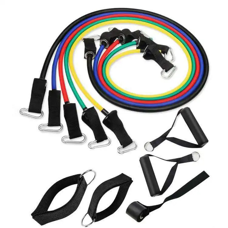 

High Quality Workout Adjustable Ankle Straps Resistance Bands Tubes Set, Custom color