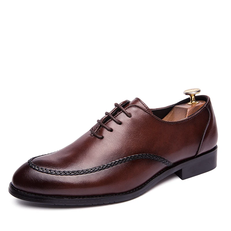 

Best Quality Loafer Large Size Men Flat Formal Genuine Cowhide Leather Dress Shoes, Black ,brwon or customized