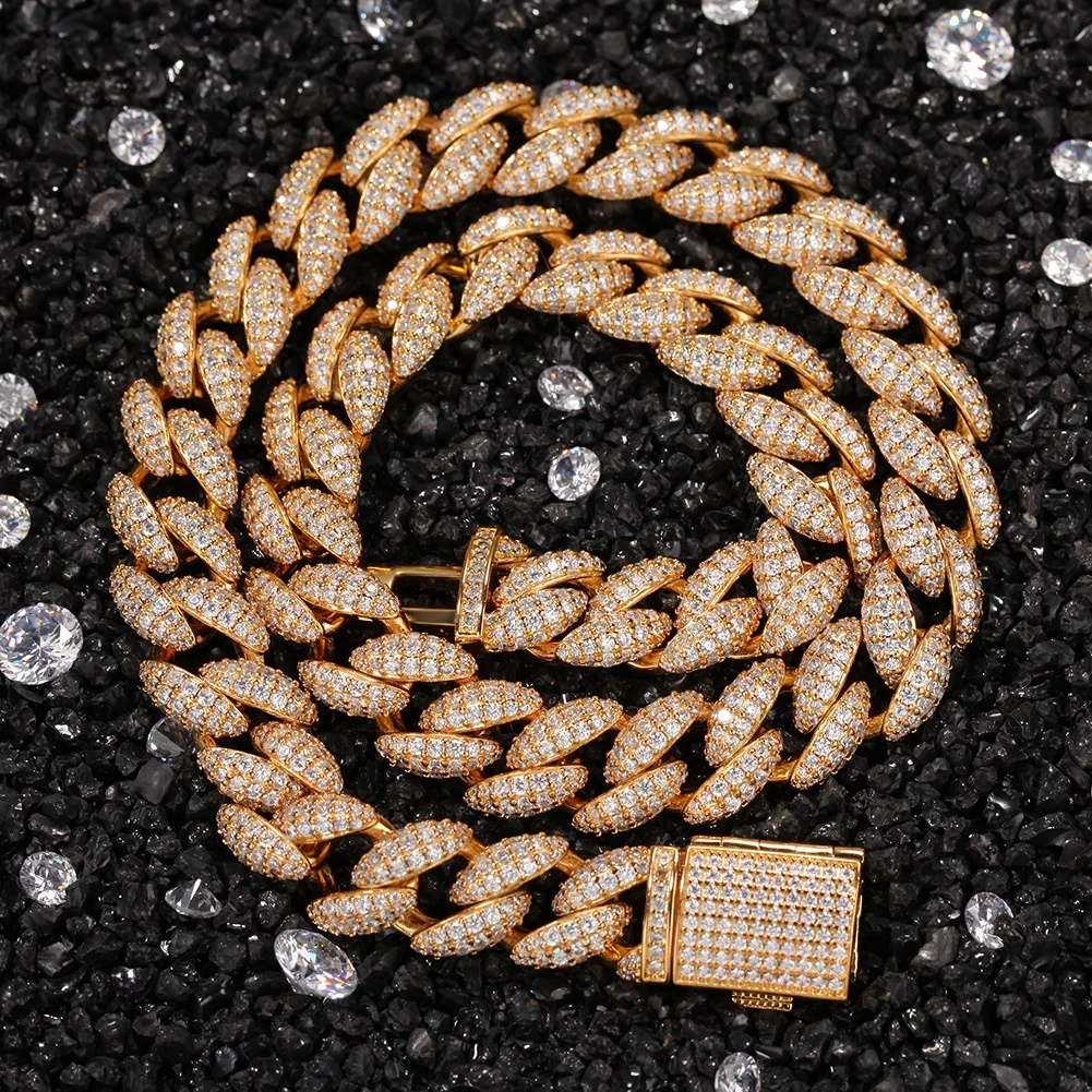 

Luxury necklace with Mix color Top Quality Hip-hop Necklace Luxury Full Iced Out CZ Jewelry For Men Women, Picture shows