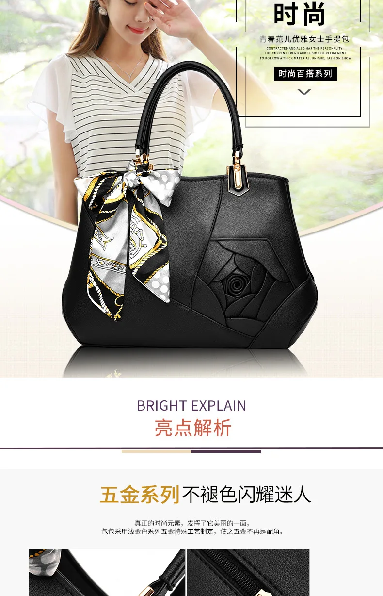 Luxury Handbags PU Leather Bags Handbags Women Famous Brands Scarves Crossbody Bag For Women