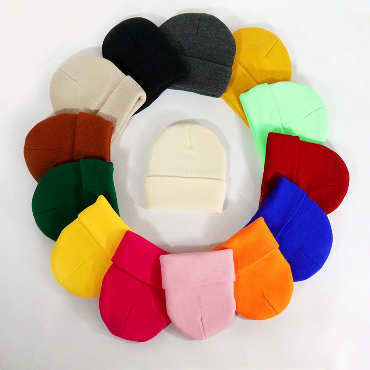 Factory Direct Custom Logo Men's Plain Cuffed Beanie Low MOQ OEM Personalized Printed Embroidery Hats for Cycling & Sports