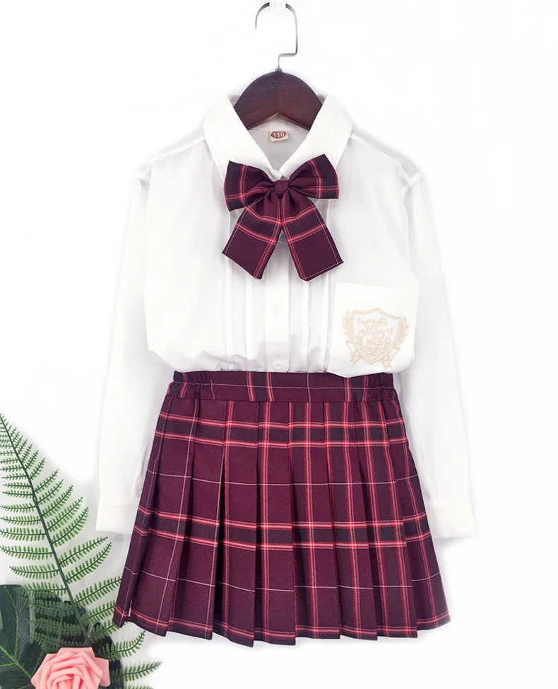 

Customized logo Suit Girls pleated skirt for 5-14 years old girl, Custom color