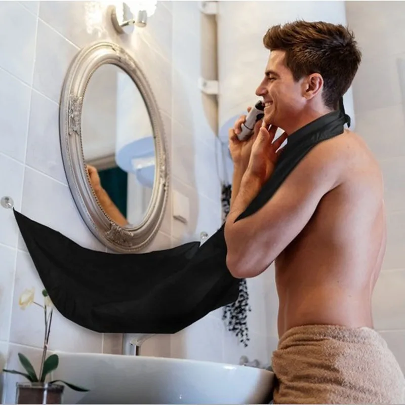 

Multifunctional Men's Clean Beard Apron with Suction Cup Haircut Cloth Hair Styling Tool, As photo