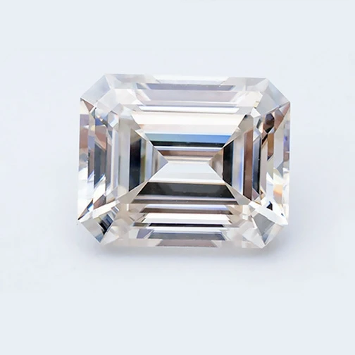 

0.5~2.0 carat emerald cut hpht cvd diamond polished white lab grown diamond