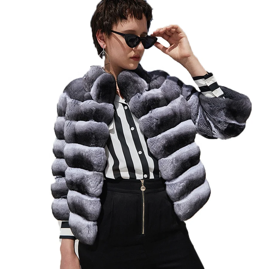 

New Fashion Fur Coat Women Real Fur Jacket Wholesale Natural Rex Rabbit Fur Overcoat Winter Warm Short Outwear Custom Size And C