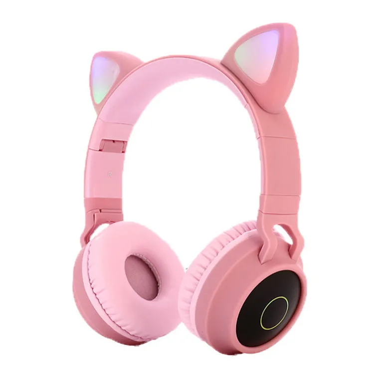 

Super bass hifi girl headset mobile pc cute cat gaming led wireless headphones