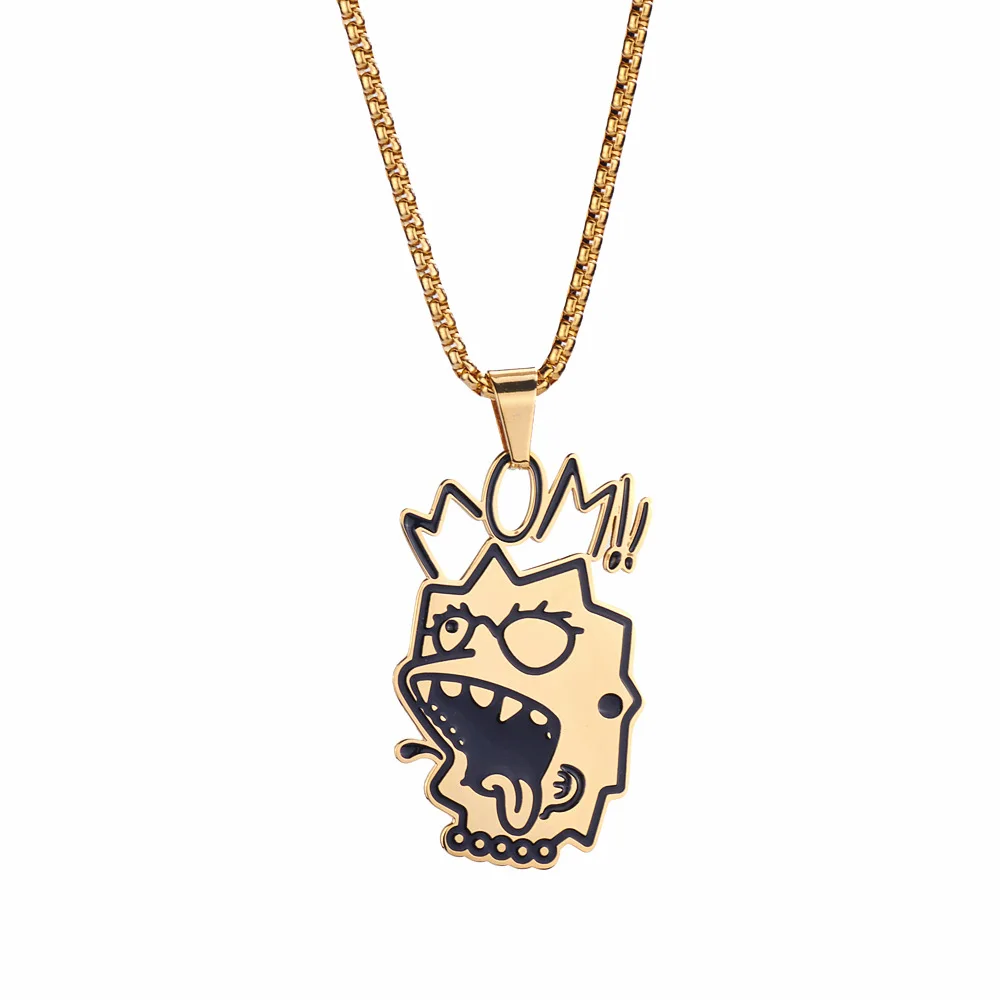 

Eico Cartoon Wacky Face 18k Gold Necklace Chain,Hip Hop Pendant Necklace, Man Necklace Chains For Jewelry Making, Silver/gold