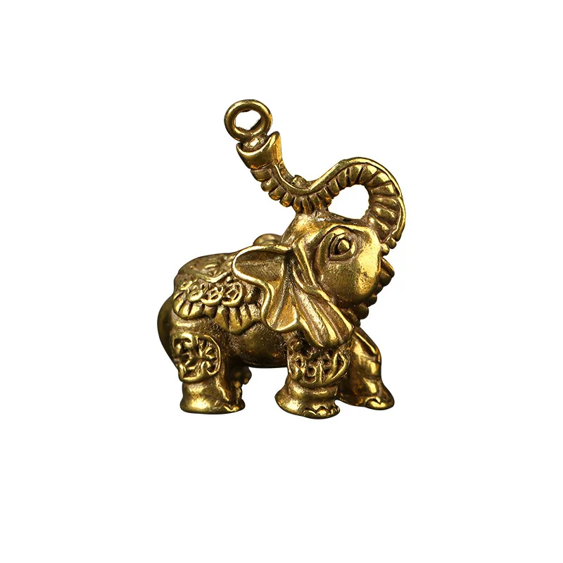 

2019 New Arrived Jewelry 3D Antique Bronze Brass Animal Solid Elephant Charm Jewelry Ornament Necklace Pendant