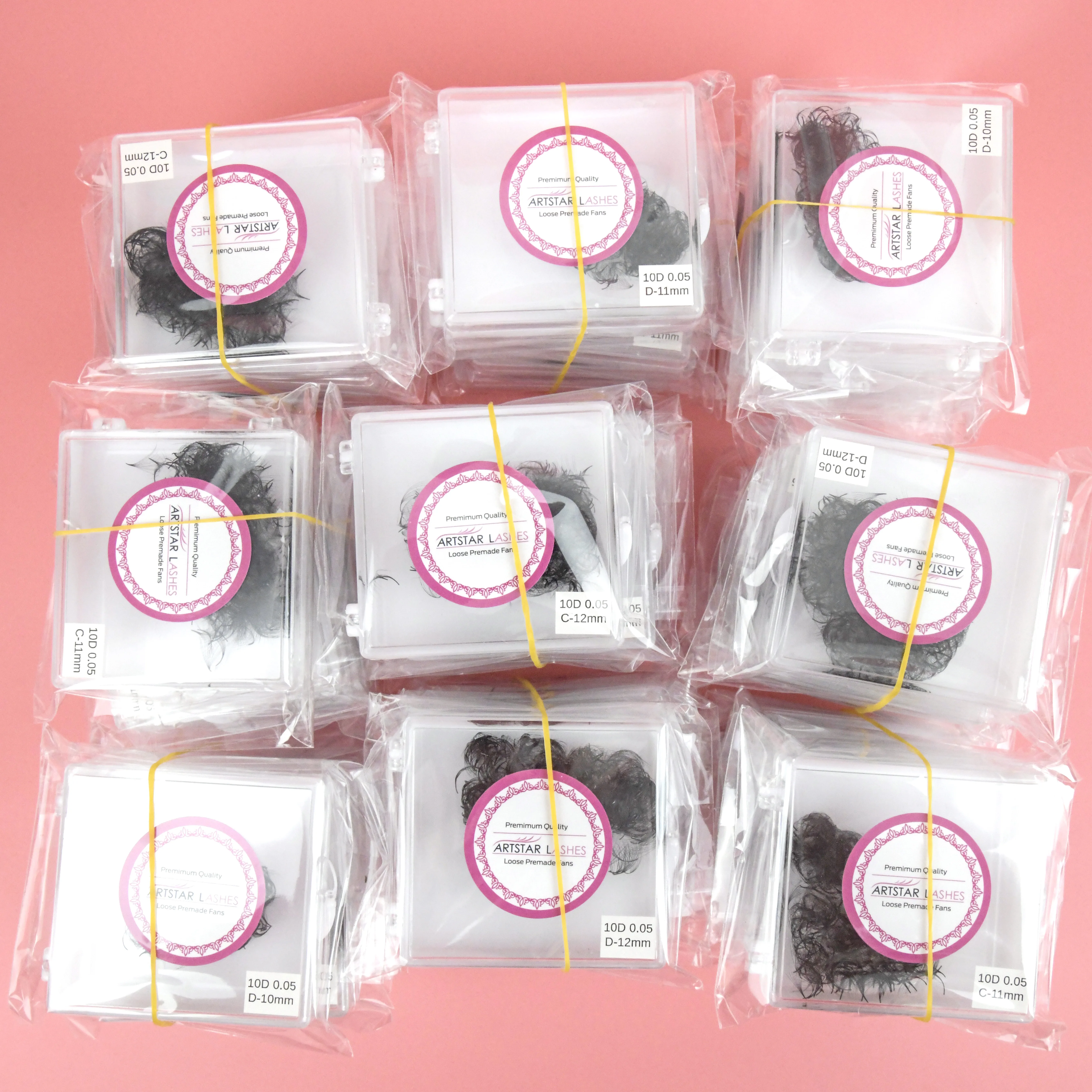 0.03 Cashmere Premade Volume Fans Lashes 200 Fans Wispy Short Stem Loose Promade Fans Eyelash Extension