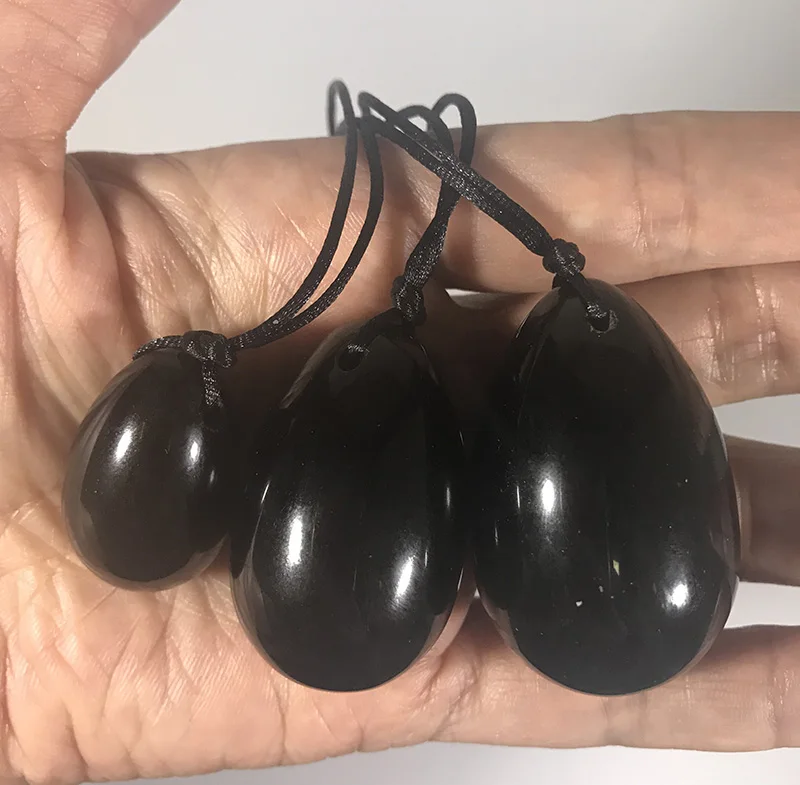 
nephrite crystal natural jade yoni egg 3pc one Set rose quartz Yoni Eggs for women 