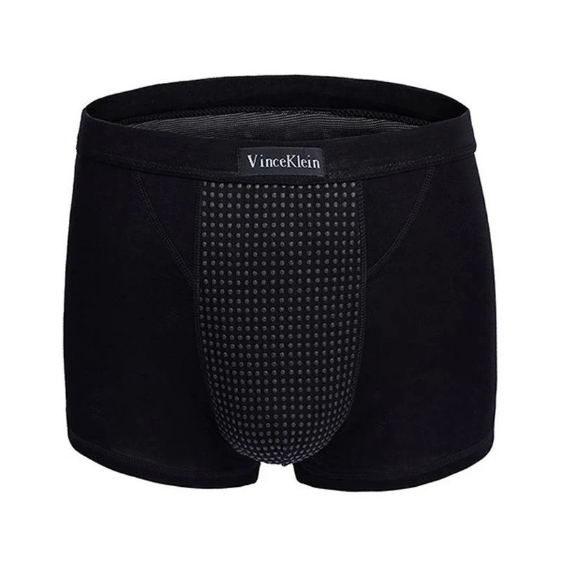 

Tourmaline Breathable Enlargement Men's Briefs Magnetic Therapy Health Care Boxer Shorts Underwear, Black