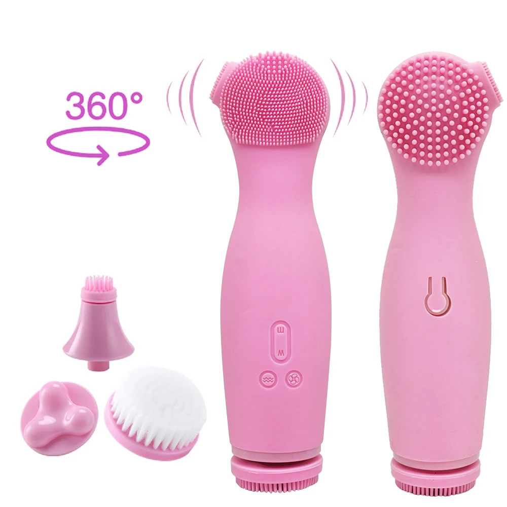 

Customized Waterproof Rechargeable Effectvely Clean Up Facial Cleansing Brush, Light pink,blue ,dark pink