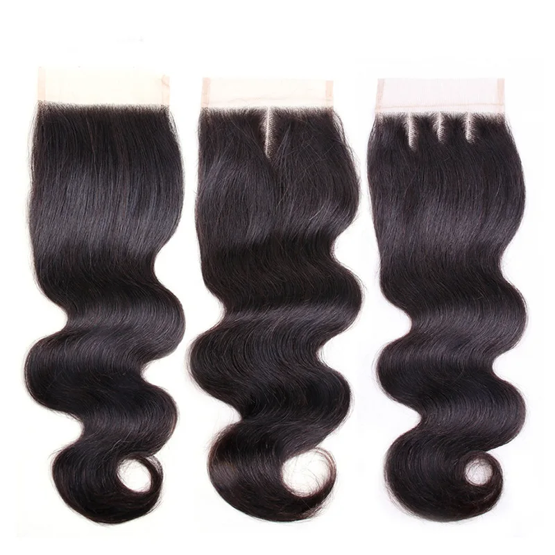 

NO MOQ human hair Lace Closure 4X4 body wave virgin vendors bulk ventilated wig caps