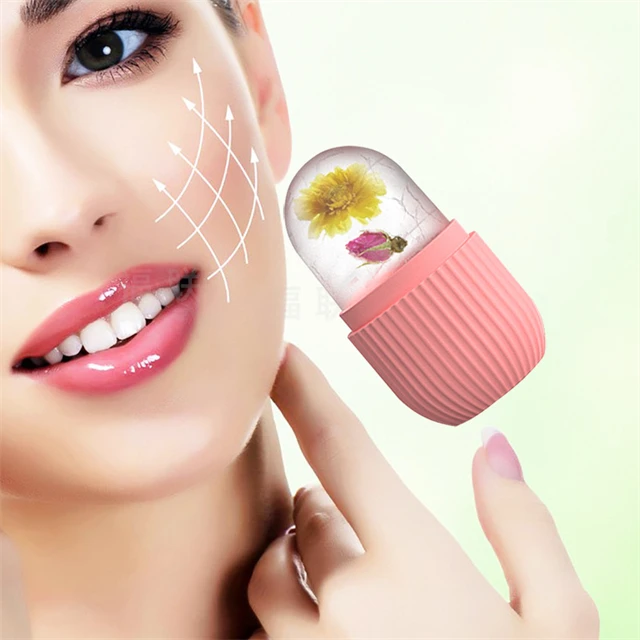 

J734 Bpa Free Silicone Skin Cake Facial ice Globes Skin Cooling Ice Roller Mold Diy Beauty Tool Ice Cream Face Roller