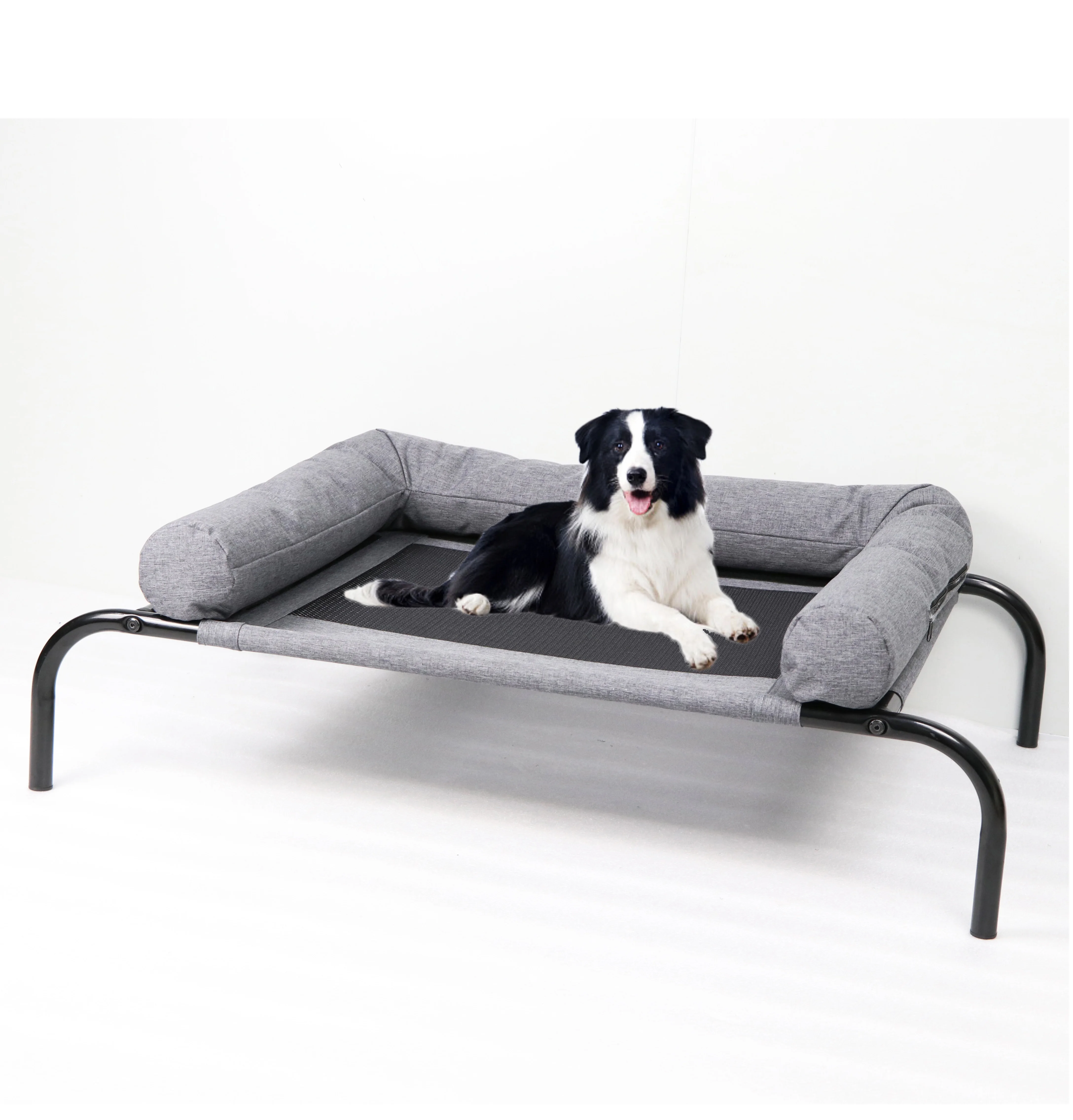 

China Luxury Bolster Sofa Washable Cooling Mesh Morden Dog Bed with Memory Foam, Grey or as customized