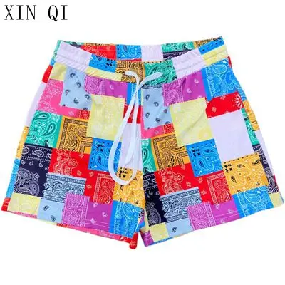 

2021 Hot Selling Plus Size Summer Women Paisley Patchwork Bandanna Loose Lounge Woman Beach Pants Trousers Shorts Pants Woman