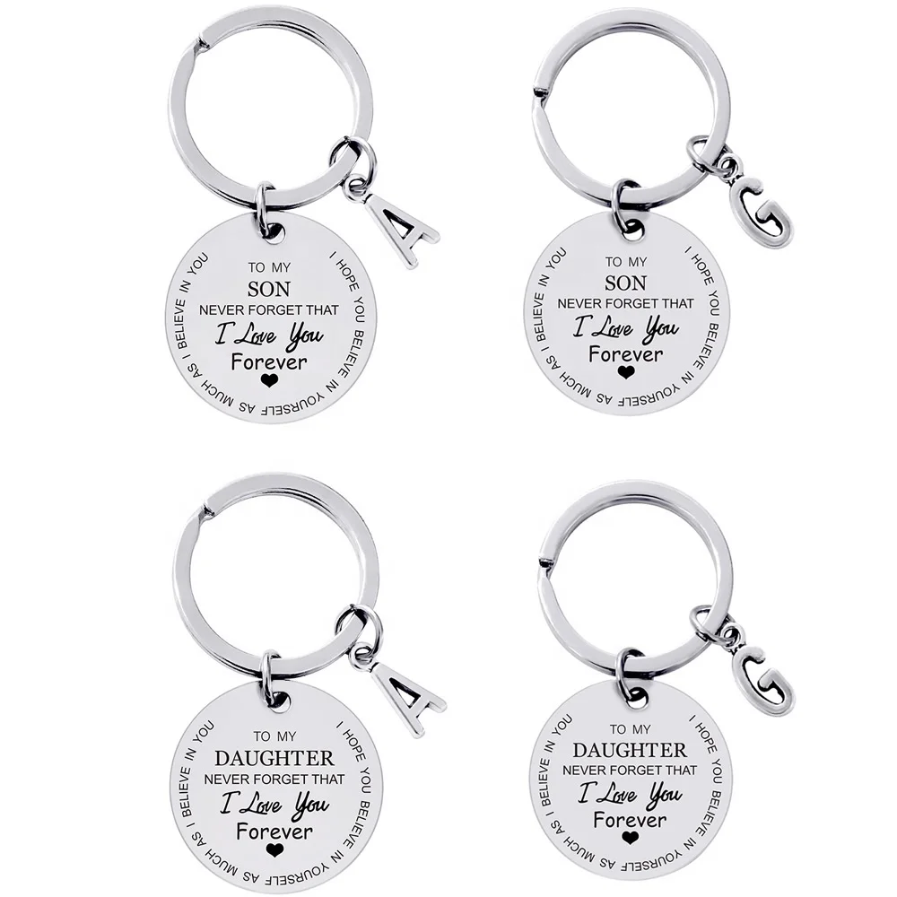 

New Custom French/English SON DAUGHTER Key Rings Accessories Keychain, Picture