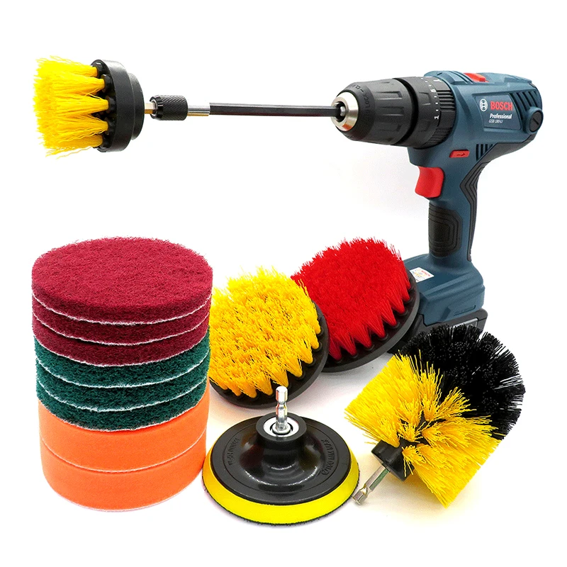 

14 pcs set Drill Clean Brush Attachment Set Scrub Brush Power Scrubber Drill Clean Brush Kit