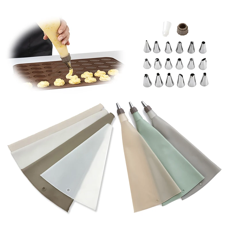 

Wholesale Food Grade Cake Decorating Cupcake Icing Piping Bag Reusable Silicone Pastry Bag