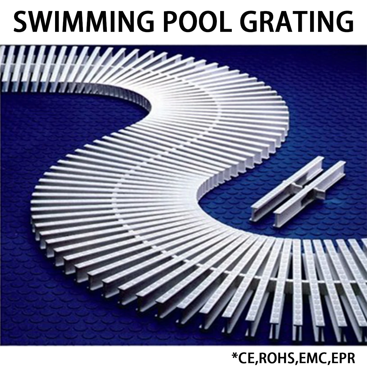 Swimming Pool Plastic Pool Grating ABS/PPS/PVC Material 18cm PVC Swimming Pool Overflow Gutter Grating