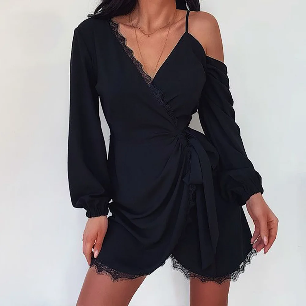 

2020 new arrivals hot selling asymmetric design long sleeves women casual dresses
