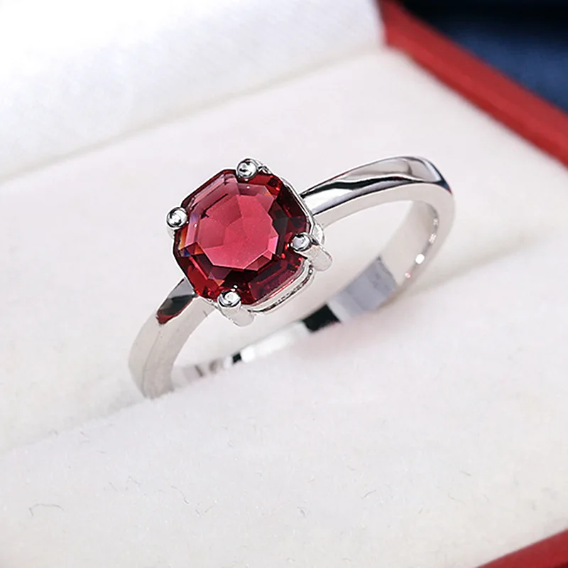 

Fashion Jewelry INS KYRA0974 Platinum Plated Red 3A Zircon Ring for women, Silver
