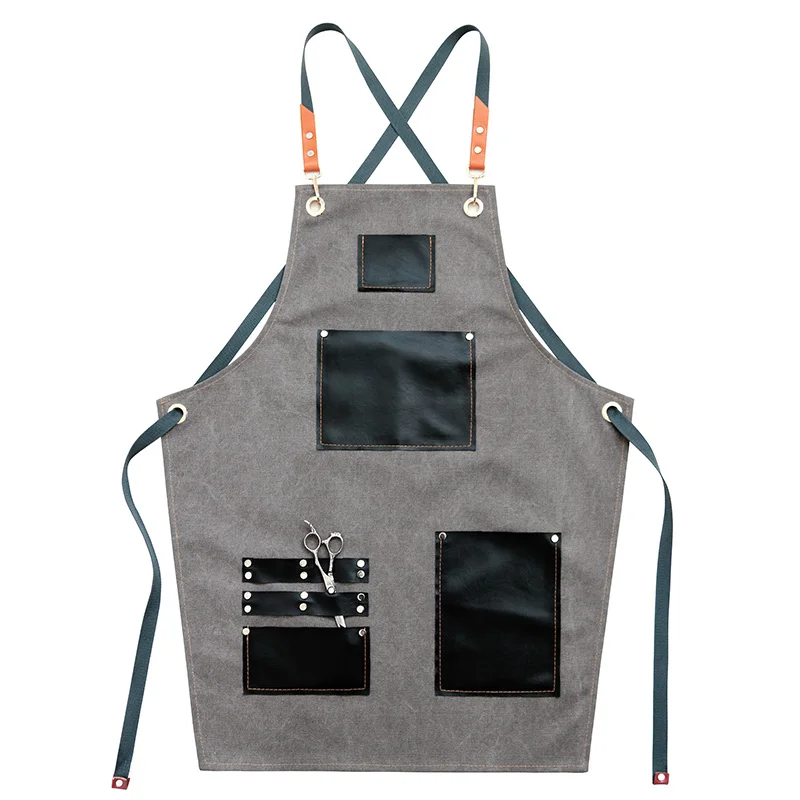 

Apron Korean fashion tea shop custom printed logo men and women hairdressing restaurant with the same barista work apron, As per buyer requirement
