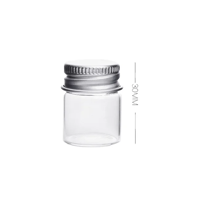 

5ml cosmetic glass bottle packaging with metal aluminum screw cap