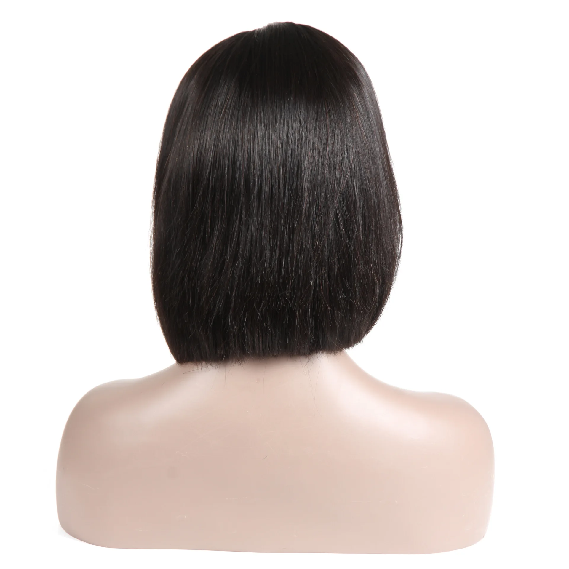 

Factory wholesale Natural color 4x4 invisible lace mushroom head short straight hair real human hair wig headgear